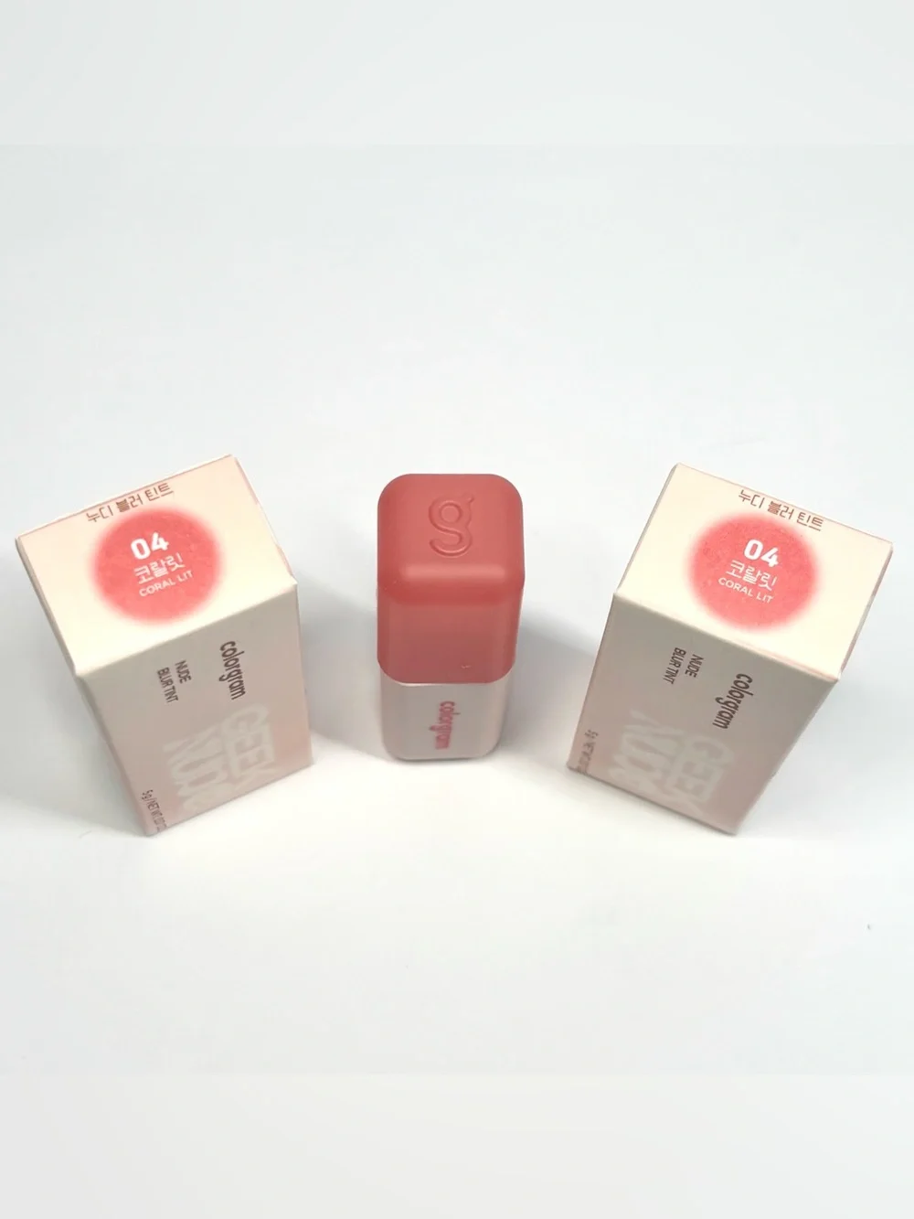Set of TWO COLORGRAM Nude Blur Lip Tints in Shade 04 - Coral Lit